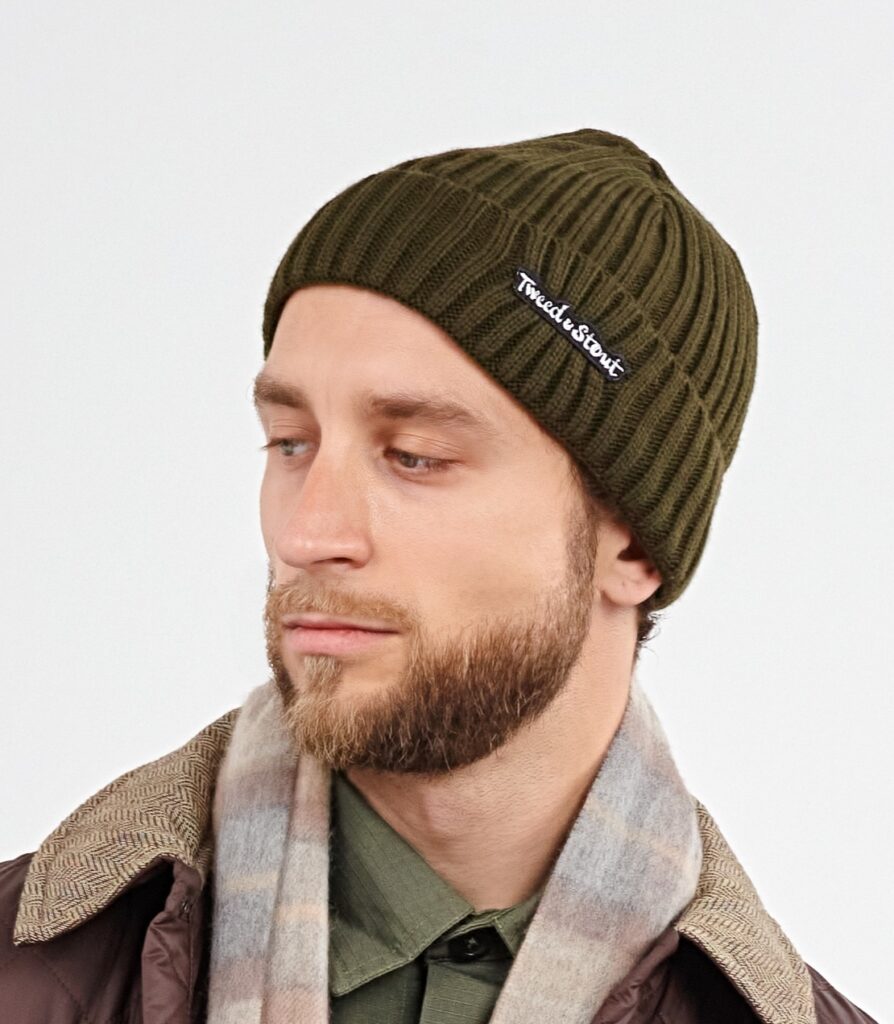 Шапка «вотч кэп» из шерсти и акрила оливковая - купить