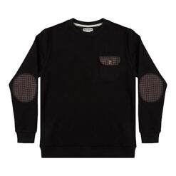 Свитшот с деталями из твида черный