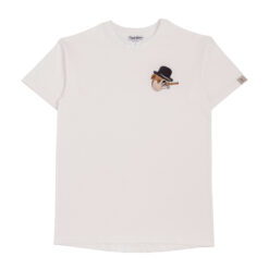 Футболка оверсайз с английским бульдогом кремовая