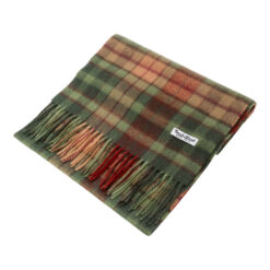 Шарф из овечьей шерсти темно-зеленая клетка