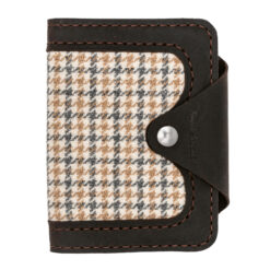 Обложка для документов и кредитных карт с декором из твида коричневая