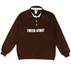 Свитшот с воротником поло коричневый