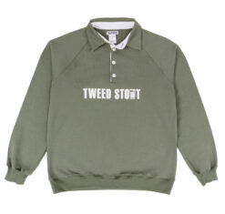 Свитшот с воротником поло оливковый