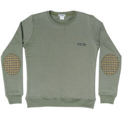 Свитшот классической посадки с налокотниками оливковый