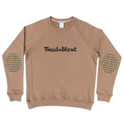 Свитшот с рукавами реглан и налокотниками темно-бежевый