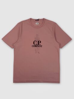 Футболка C.P. Company из плотного хлопка пыльно-розовая