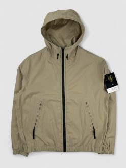 Ветровка Stone Island с капюшоном бежевая