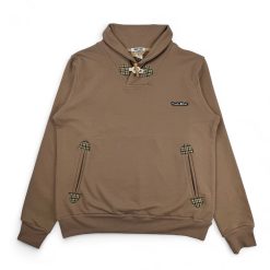 Свитшот с отложным воротником на пуговице бежевый