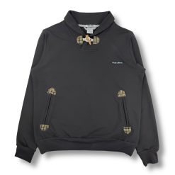 Свитшот с отложным воротником на пуговице темно-серый