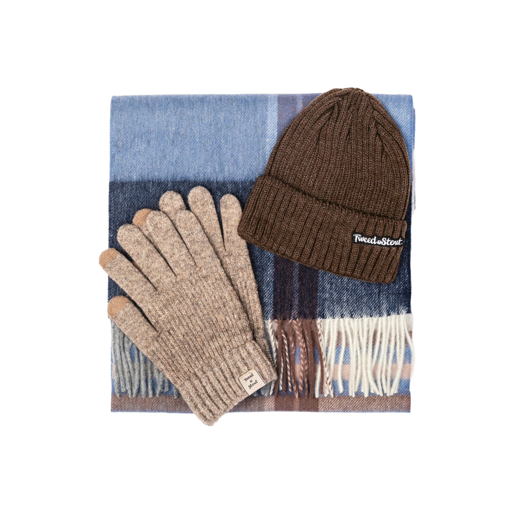 Теплый комплект синий с коричневым