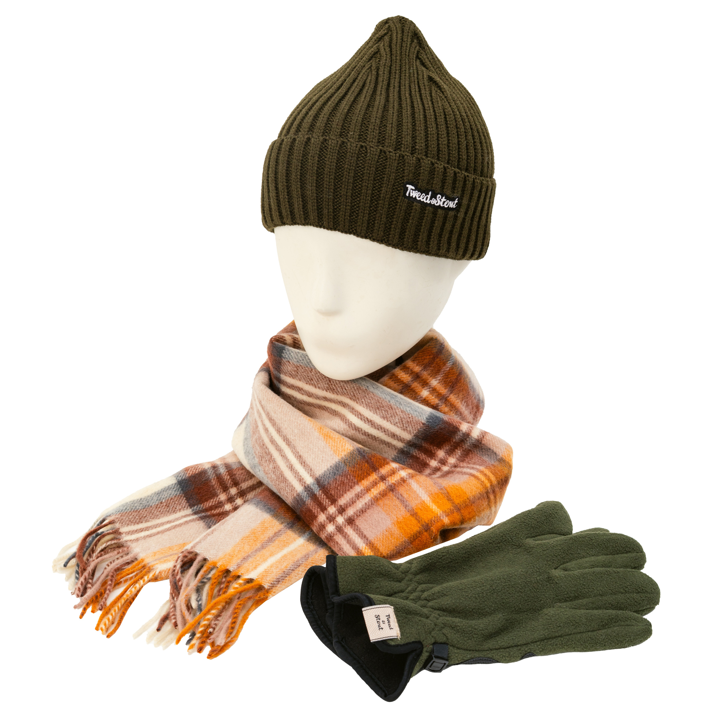 теплый комплект оливковый с рыжим