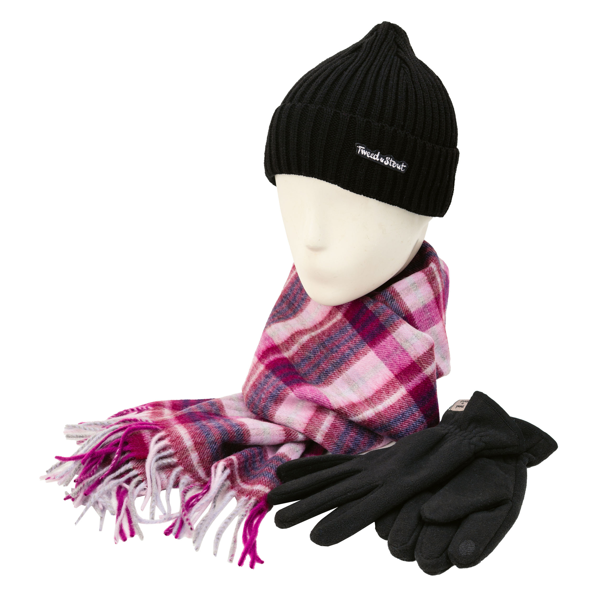 комплект теплый черный с розовым