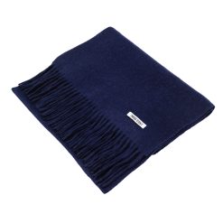 Шарф из овечьей шерсти темно-синий