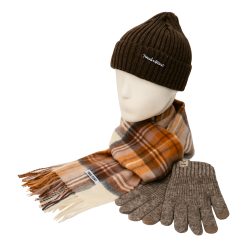 Теплый комплект рыжий с шапкой и перчатками