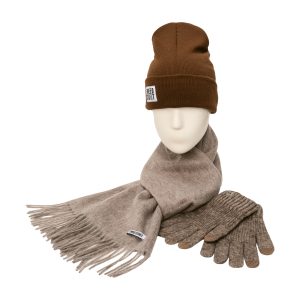 Теплый комплект серый с коричневым