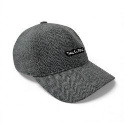 Бейсболка из твида серо-голубая елка