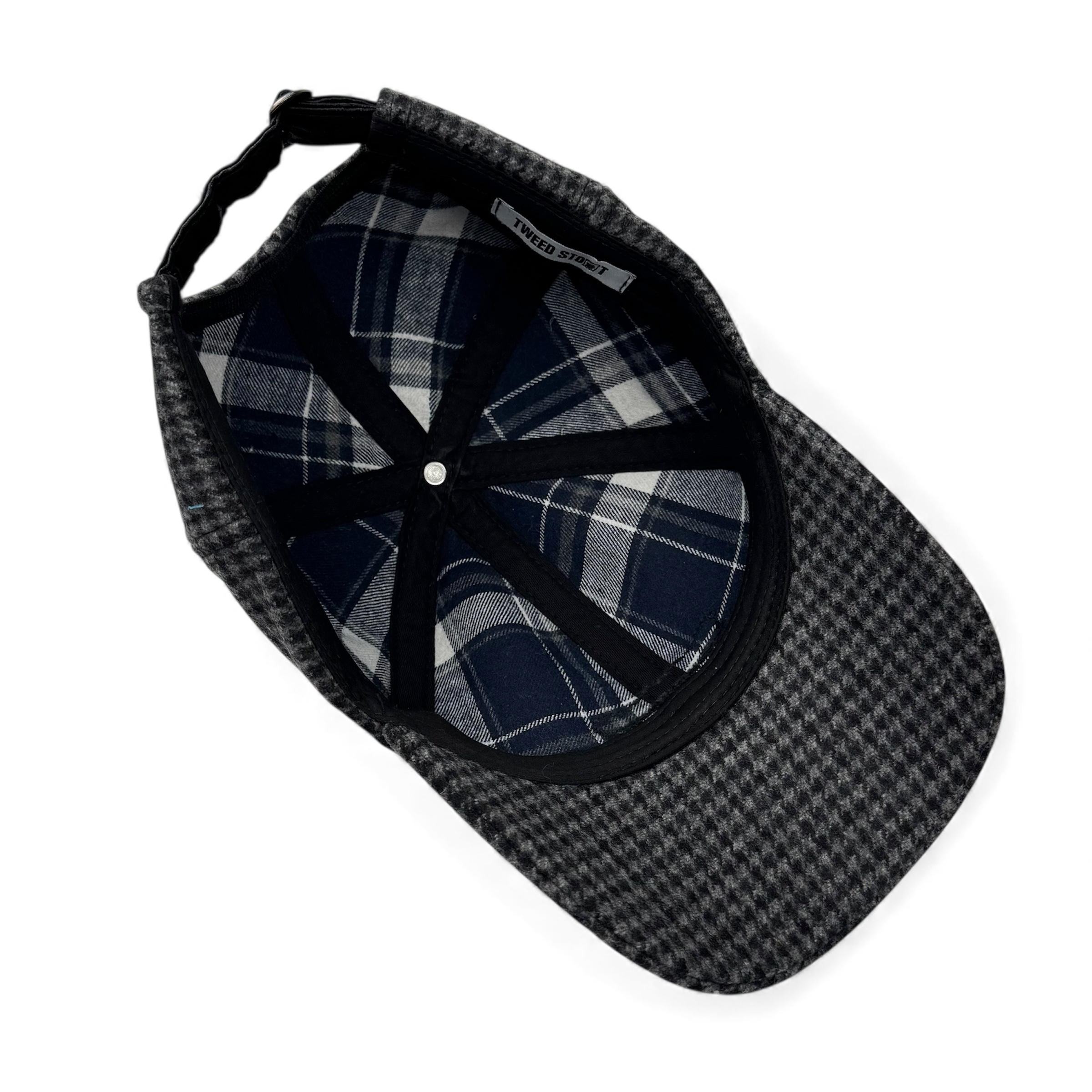 Бейсболка из шерсть серо-черная гусиная лапка