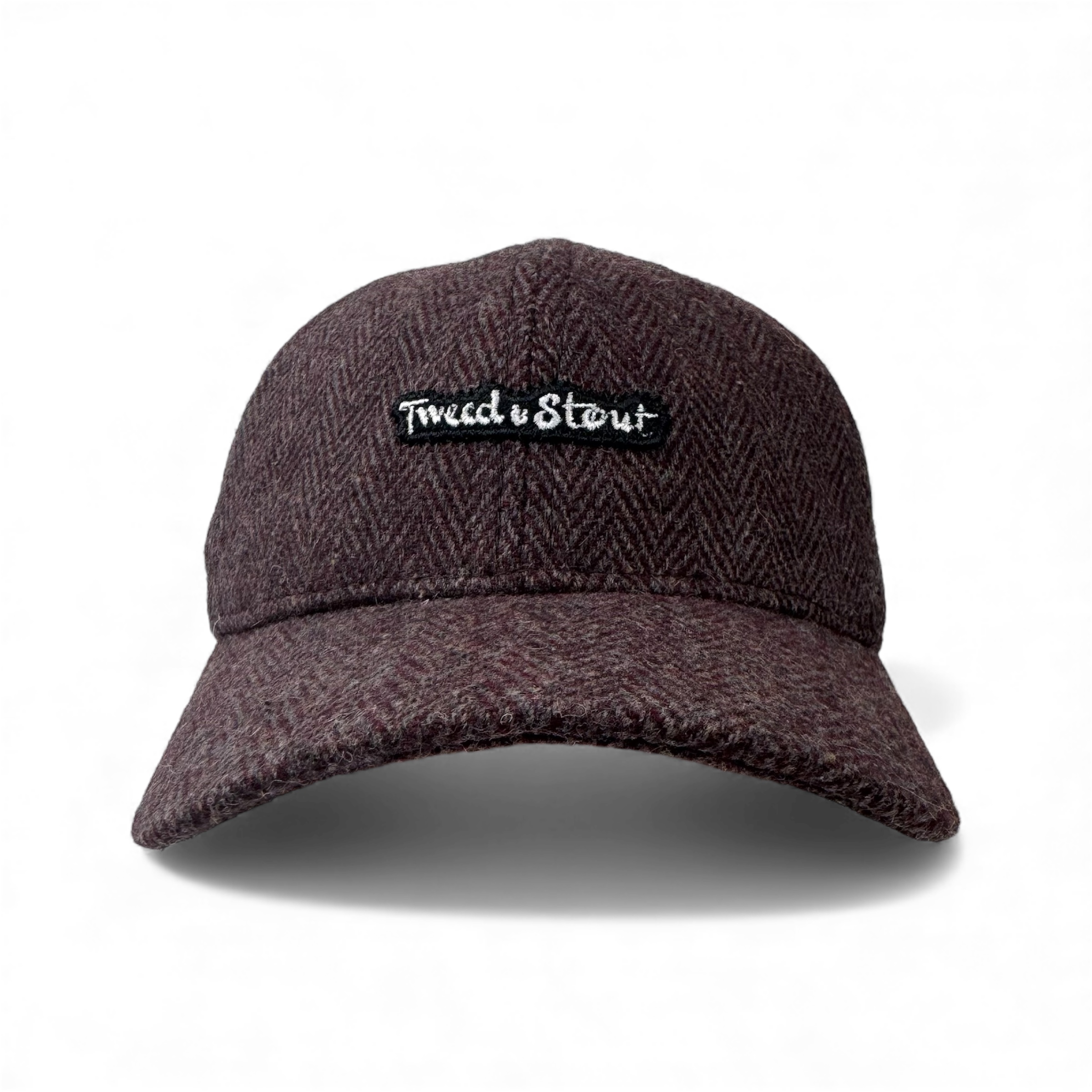 Бейсболка из твида бордовая елка