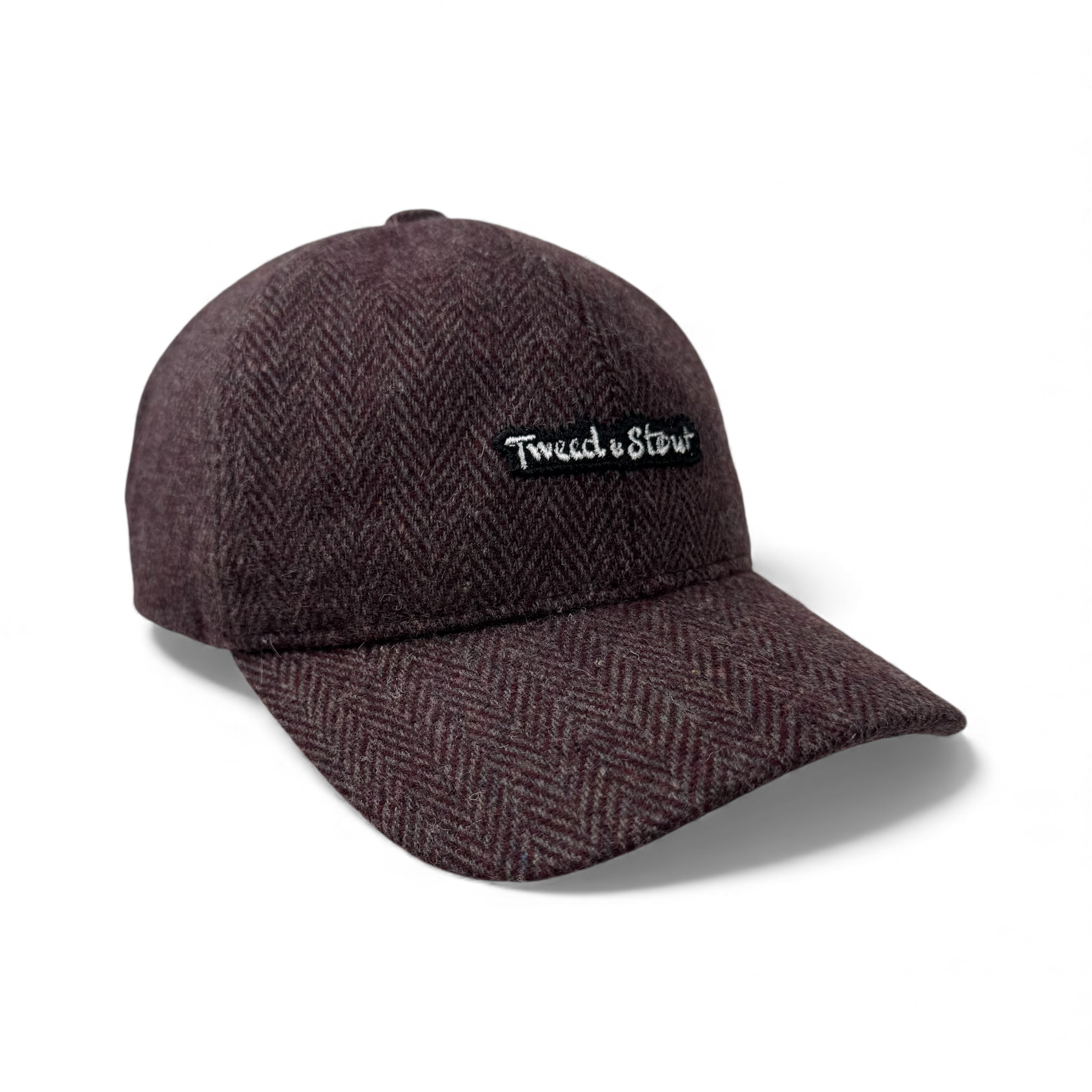 Бейсболка из твида бордовая елка