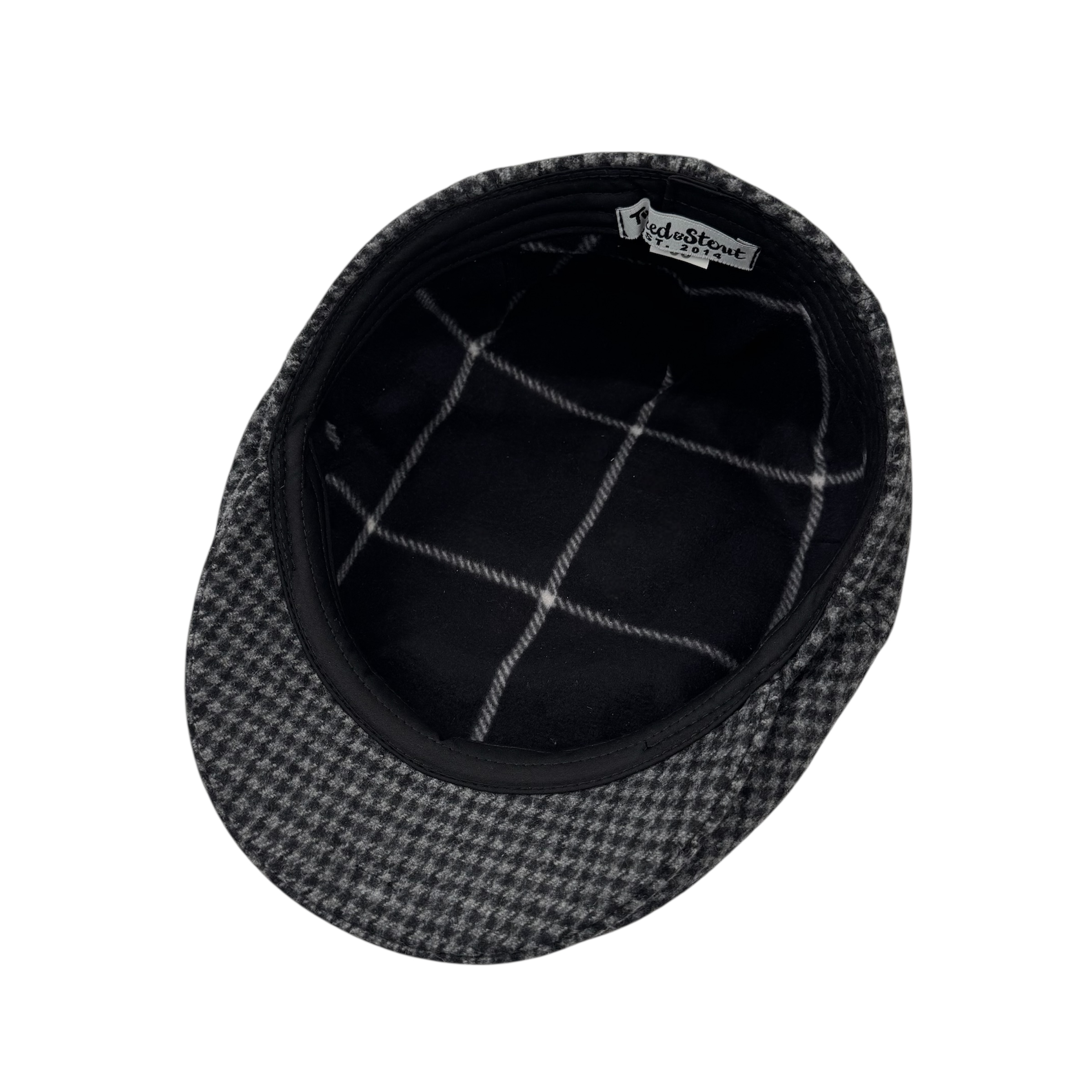 кепка флэт кэп гусиная лапка серо-черная