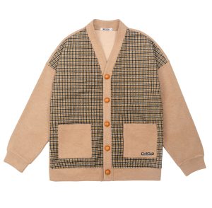 Кардиган из плотного трикотажа с налокотниками