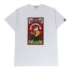 Футболка "Английский бульдог в пабе" белая