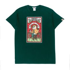 Футболка "Английский бульдог в пабе" темно-зеленая