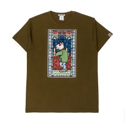 Футболка "Бультерьер в пабе" оливковая