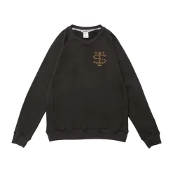 Свитшот с монограммой из твида темно-серый