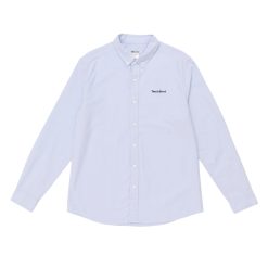 Классическая рубашка с лого голубая