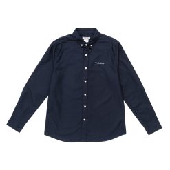 Рубашка классическая с лого темно-синяя