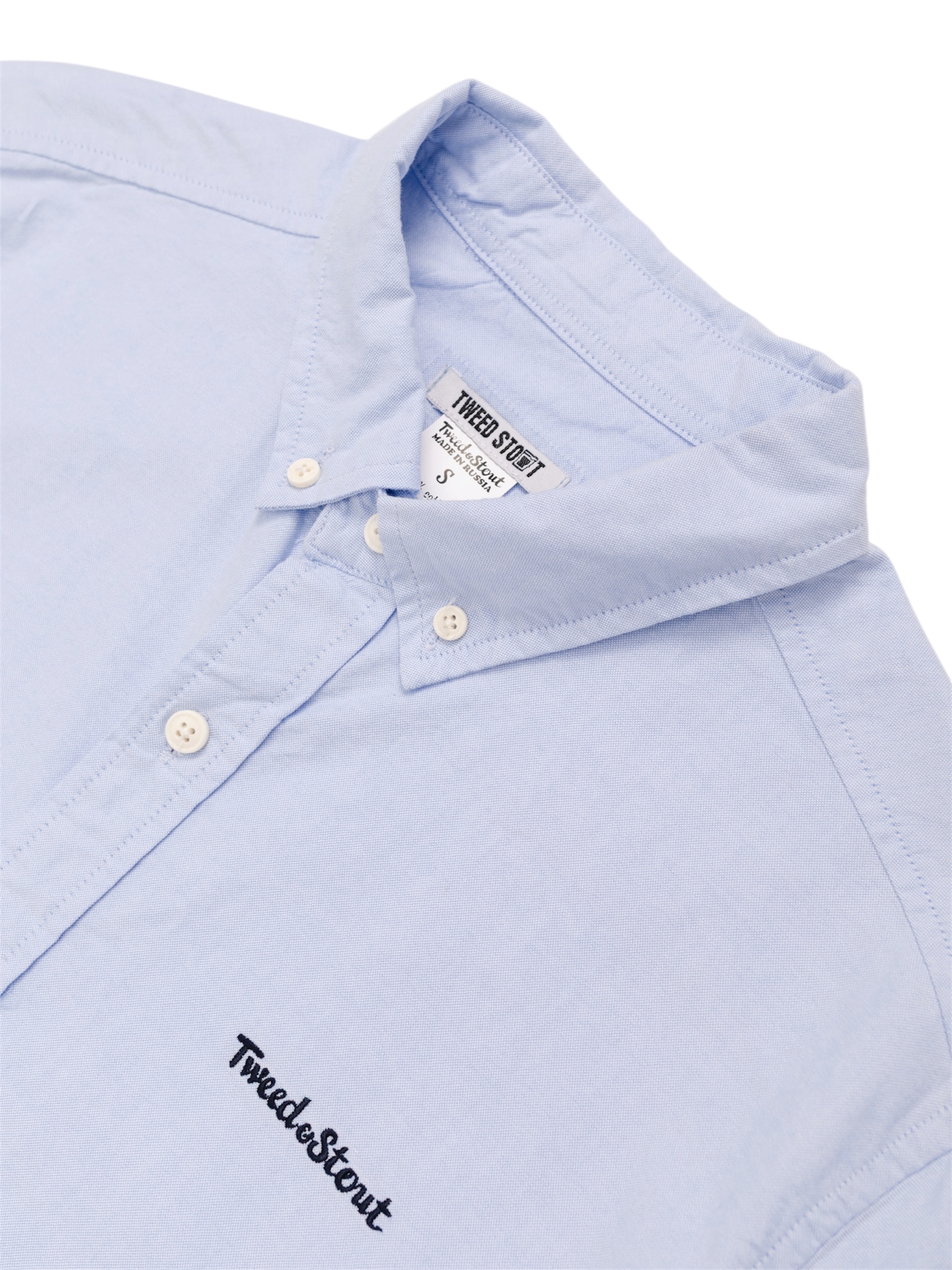 рубашка классическая голубая с лого